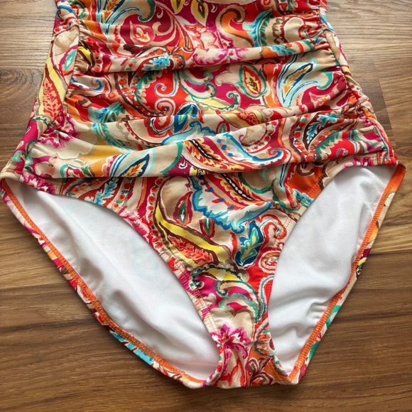 Lauren Ralph Lauren Boho Sunrise Paisley Mio One-Piece Multi Swimsuit - Picture 5 of 16